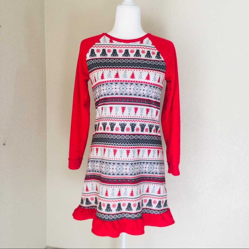 Girls Ugly Christmas Nightgown / Pajamas Size 14